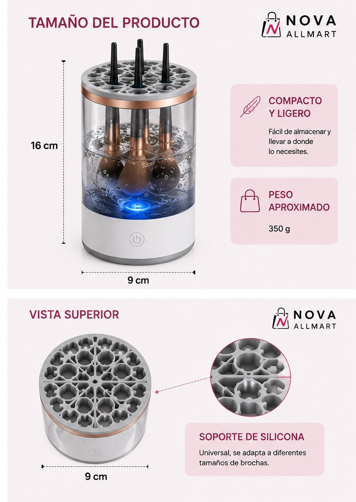 ✨ BrushClean Pro — Limpiador Eléctrico de Brochas